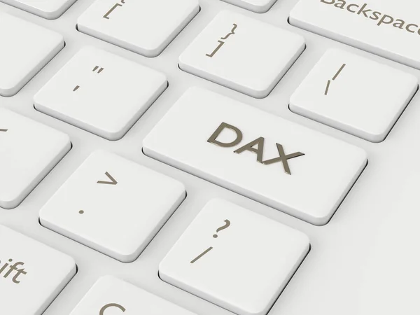 Vykreslení Detailní Počítačová Klávesnice Dax Index Tlačítko Burzovní Indexy Koncept — Stock fotografie