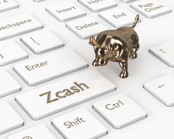 Zcash 단추와 컴퓨터 키보드의 렌더링 Cryptocurrencies — 스톡 사진