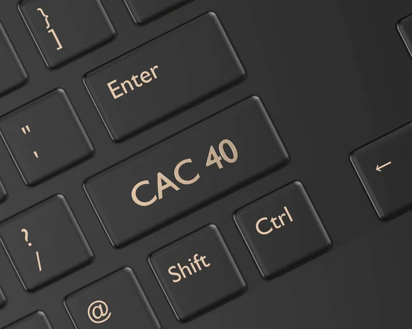 Render Close Van Computertoetsenbord Met Cac Index Knop Beurs Indexen — Stockfoto