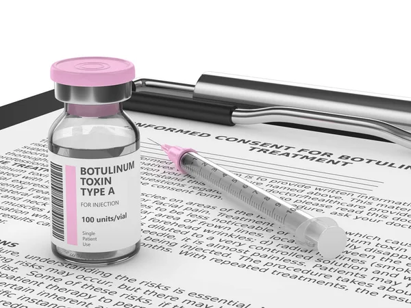 Render Botulinum Toxin Type Vial Syringe Aesthetic Medicine Concept — Stock Photo, Image