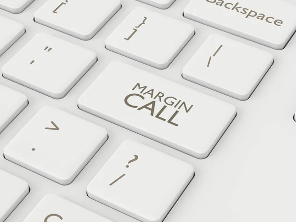 3d render of computer keyboard with MARGIN CALL button