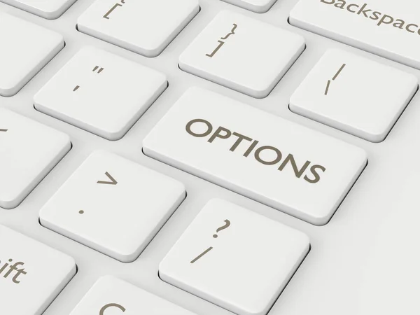 Render Keyboard Options Button Concept Investing Stock Market — Stock Photo, Image