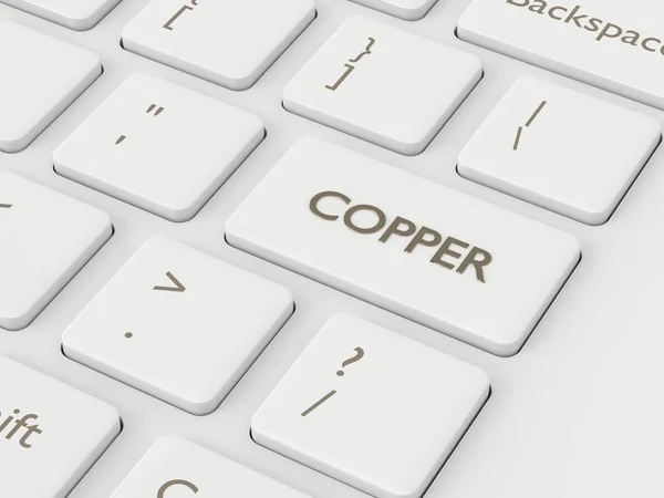 Render Keyboard Copper Button Concept Investing Stock Market — Stock Photo, Image