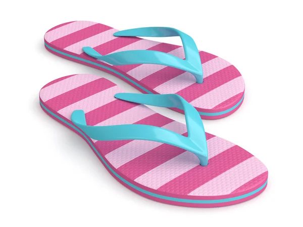 Darstellung Von Flip Flops Auf Weißem Hintergrund — Stockfoto