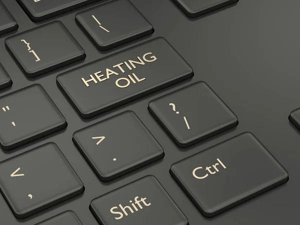3d gengivelse af tastatur med varme olie knap - Stock-foto