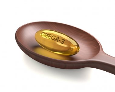  Beyaz üzerinde omega-3 kapsül 3d render