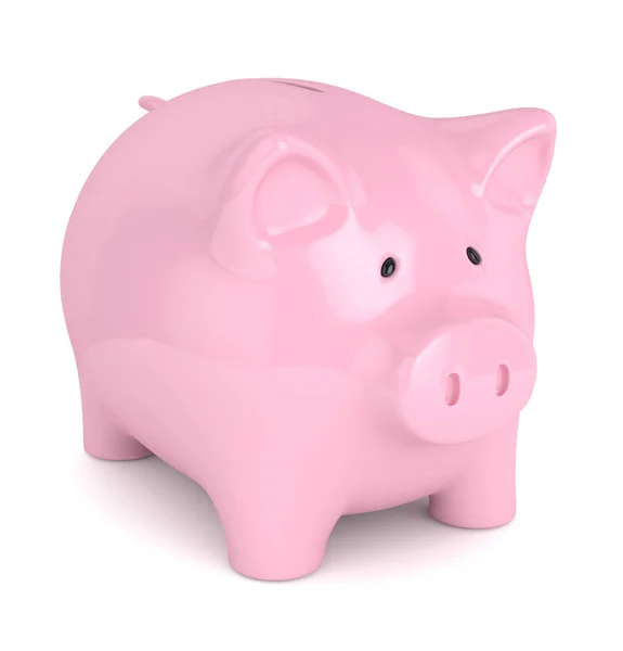 3d renderização de porquinho banco sobre branco — Fotografia de Stock