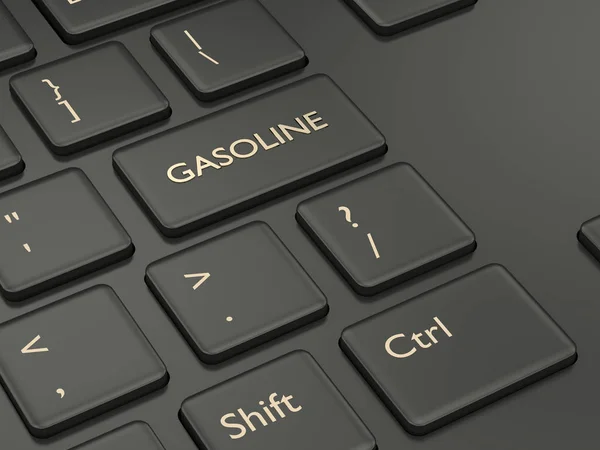 3d render of keyboard with gasoline button — Stock Photo, Image