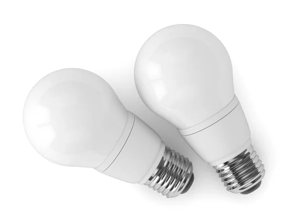 Rendering 3d di lampadine a led su sfondo bianco — Foto Stock