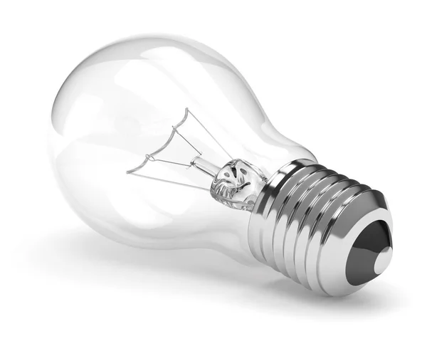 3d renderização de lâmpada incandescente luz sobre fundo branco — Fotografia de Stock