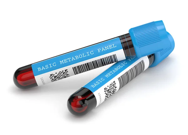 3d renderizado de los tubos sanguíneos del panel metabólico básico — Foto de Stock