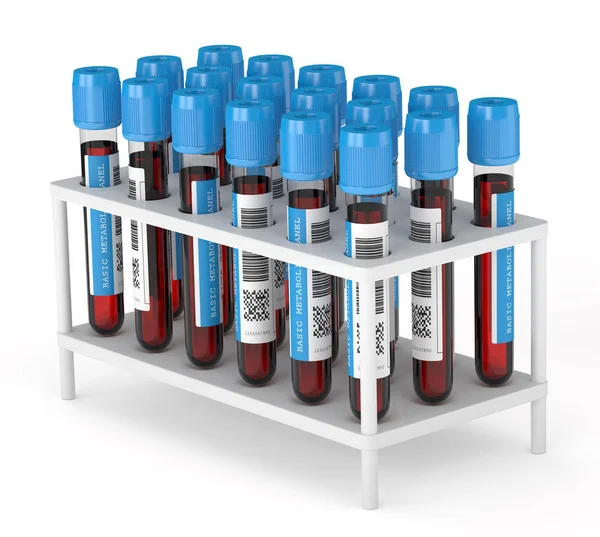 3d renderizado de los tubos sanguíneos del panel metabólico básico — Foto de Stock