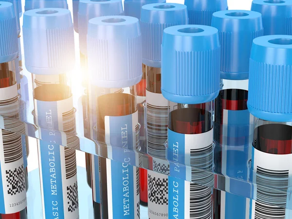 Temel Metabolik Panel kan tüpleri 3d render