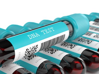3d render of DNA test tubes clipart