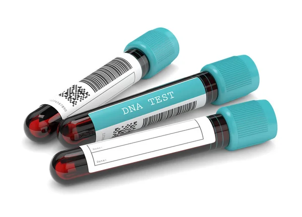 3d renderização de tubos de ensaio de DNA — Fotografia de Stock