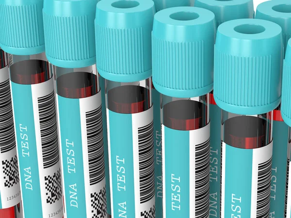 3d render of DNA test tubes — Stock Photo, Image