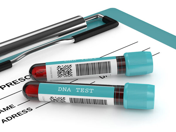 3D рендеринг пробирки ДНК
