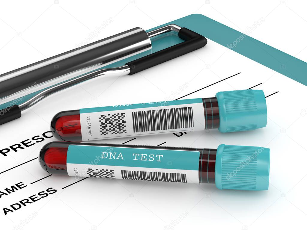 3d render of DNA test tubes