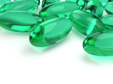 Metin için yer ile jel kapsül 3d render