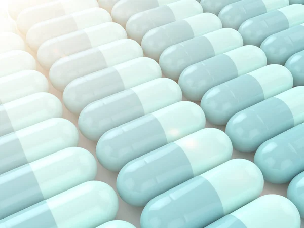 3d render of pills in row — Stock Photo, Image