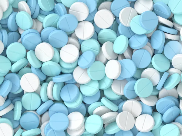 3d render of top view of medical pills — Stock Photo, Image