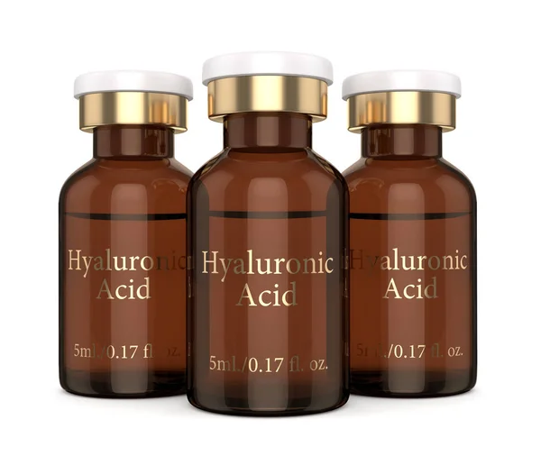 3d renderização de frascos de ácido hialurônico sobre branco — Fotografia de Stock