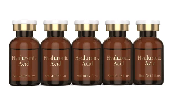 3d renderização de frascos de ácido hialurônico — Fotografia de Stock