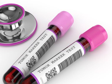 3d render of  blood samples with tumor markers test clipart