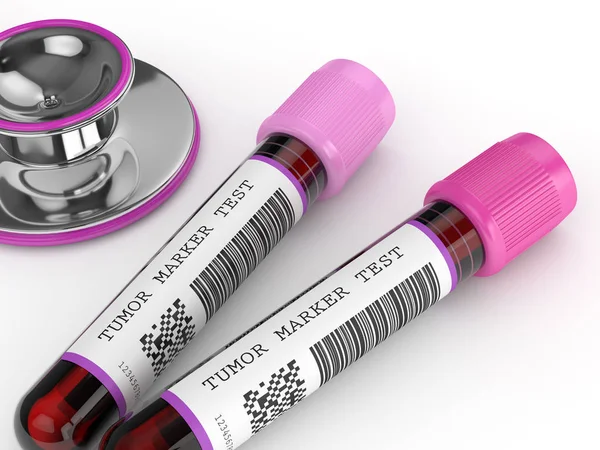 3d render of  blood samples with tumor markers test — Stock Photo, Image