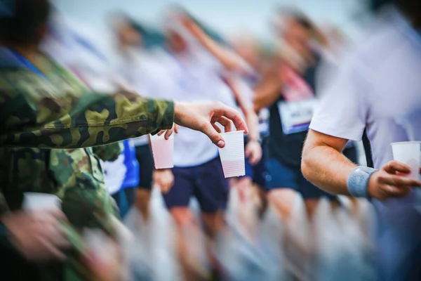 Maratona di Breslavia corsa movimento intenzionale sfocatura Foto Stock