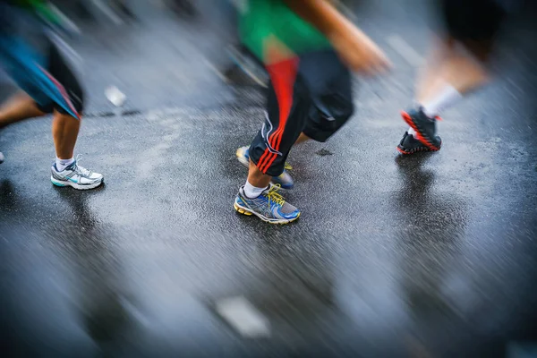 Maratón de Wroclaw corriendo desenfoque movimiento intencional Imagen De Stock