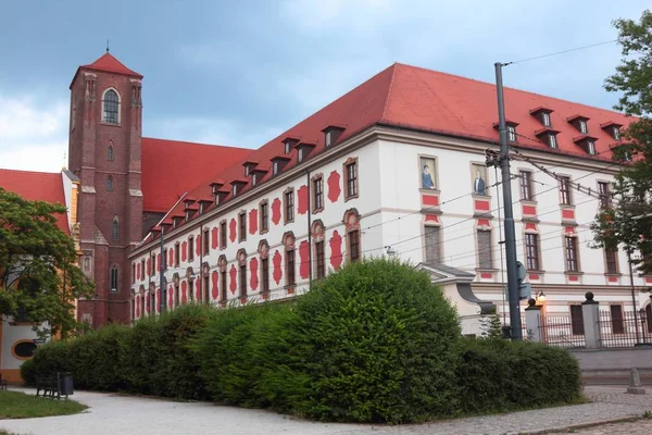 Церква Старий Університетська Бібліотека Острові Piasek Вроцлаві Польща — стокове фото