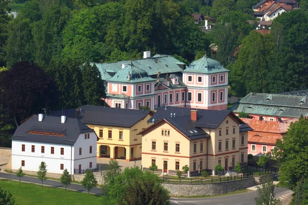 Vista Cima Sloup Com Castelo República Checa — Fotografia de Stock