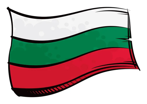 Painted Bulgaria Flag Waving Wind — Stock Vector