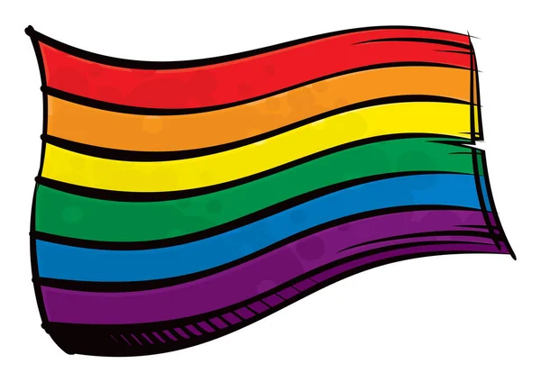 Gay Pride Fahne Stil Von Graffiti — Stockvektor