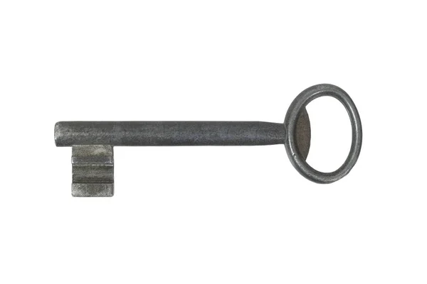 Beyaz Arka Plan Üzerinde Izole Metal Anahtar — Stok fotoğraf