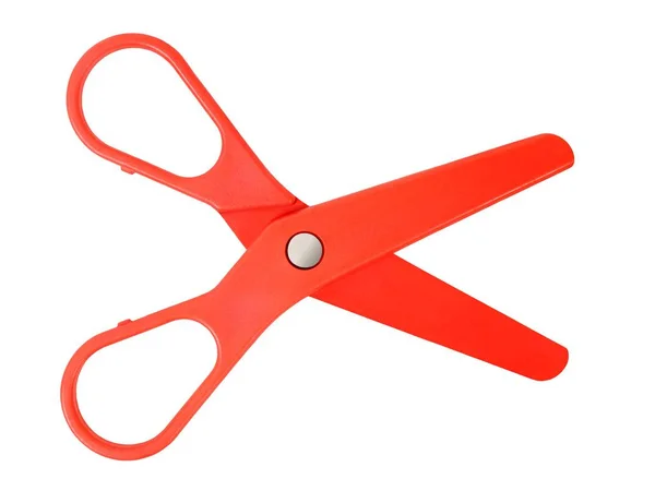 Open Red Scissors Isolated White Background — Stock Photo, Image