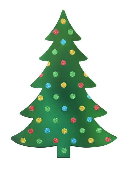 Green Christmas Tree Isolated White Background — Stock Photo, Image