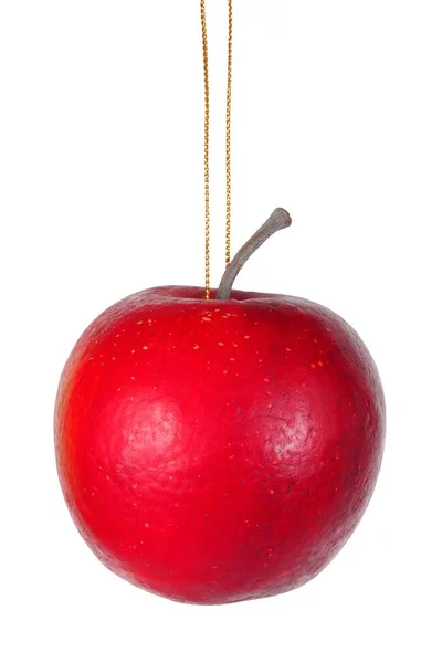 Pomme Décoration Arbre Noël Sur Blanc — Photo