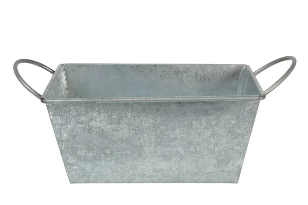 Rectangular Metal Container Islated White Background — Stock Photo, Image