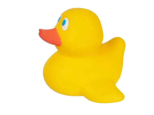 Small Yellow Rubber Duck White Background — Stock Photo, Image