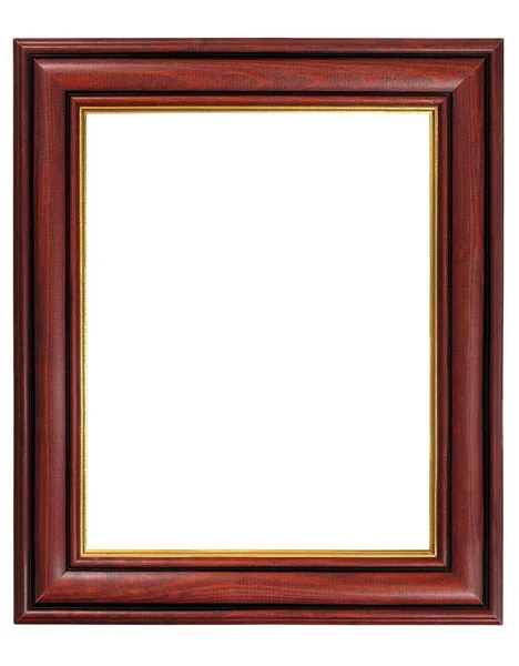 Rectangle Wooden Picture Frame Isolated White Background — Stock Photo, Image