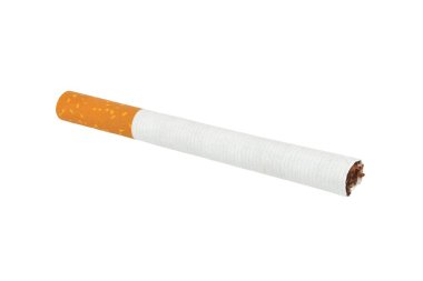 Tek sigara beyaz arka plan üzerinde izole