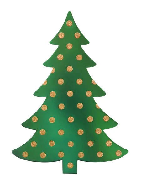Zöld Karácsonyfa Elszigetelt Fehér Background — Stock Fotó