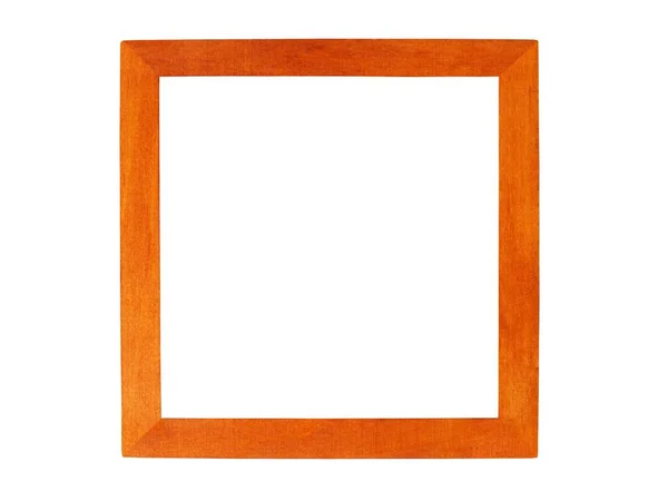 Square Wooden Picture Frame Isolated White Background — Stock Photo, Image