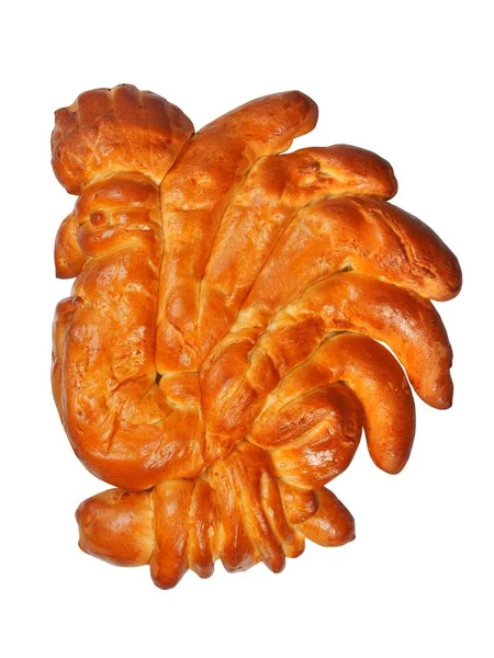 Challah Shape Cock White Background — Stock Photo, Image