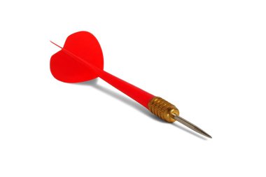 Beyaz Arkaplanda Kırmızı Dart İzole Edildi