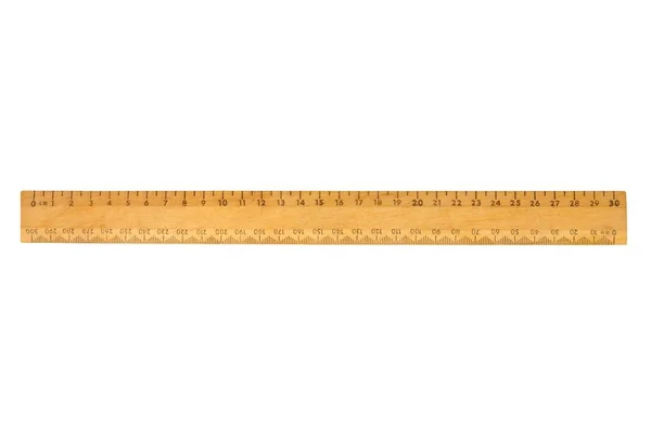 Wooden ruler on white — Stock Photo, Image