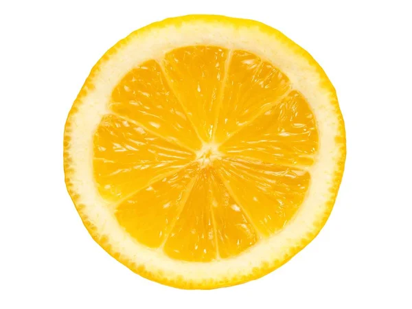 Zitronenscheibe auf Weiß — Stockfoto