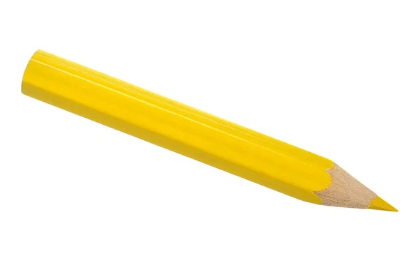 Желтый карандаш на белом — стоковое фото